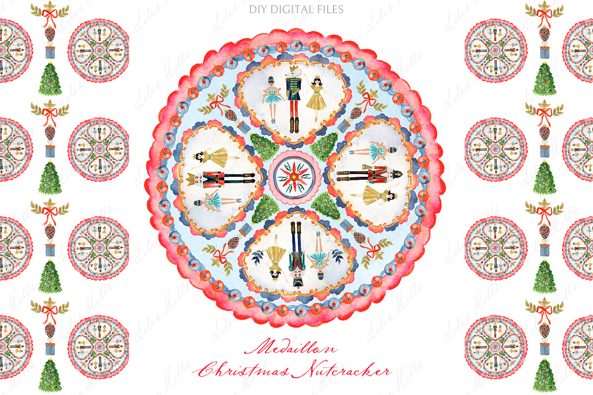 Christmas Nutcracker Medallion Set, a Decorative Illustration by LABFcreations (Photo 1 of 4)