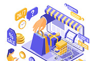 Online Internet Shopping Isometric, a Person Illustration by TAlex (Thumbnail 2 of 6)