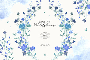 Dainty Blue Wildflowers Clipart