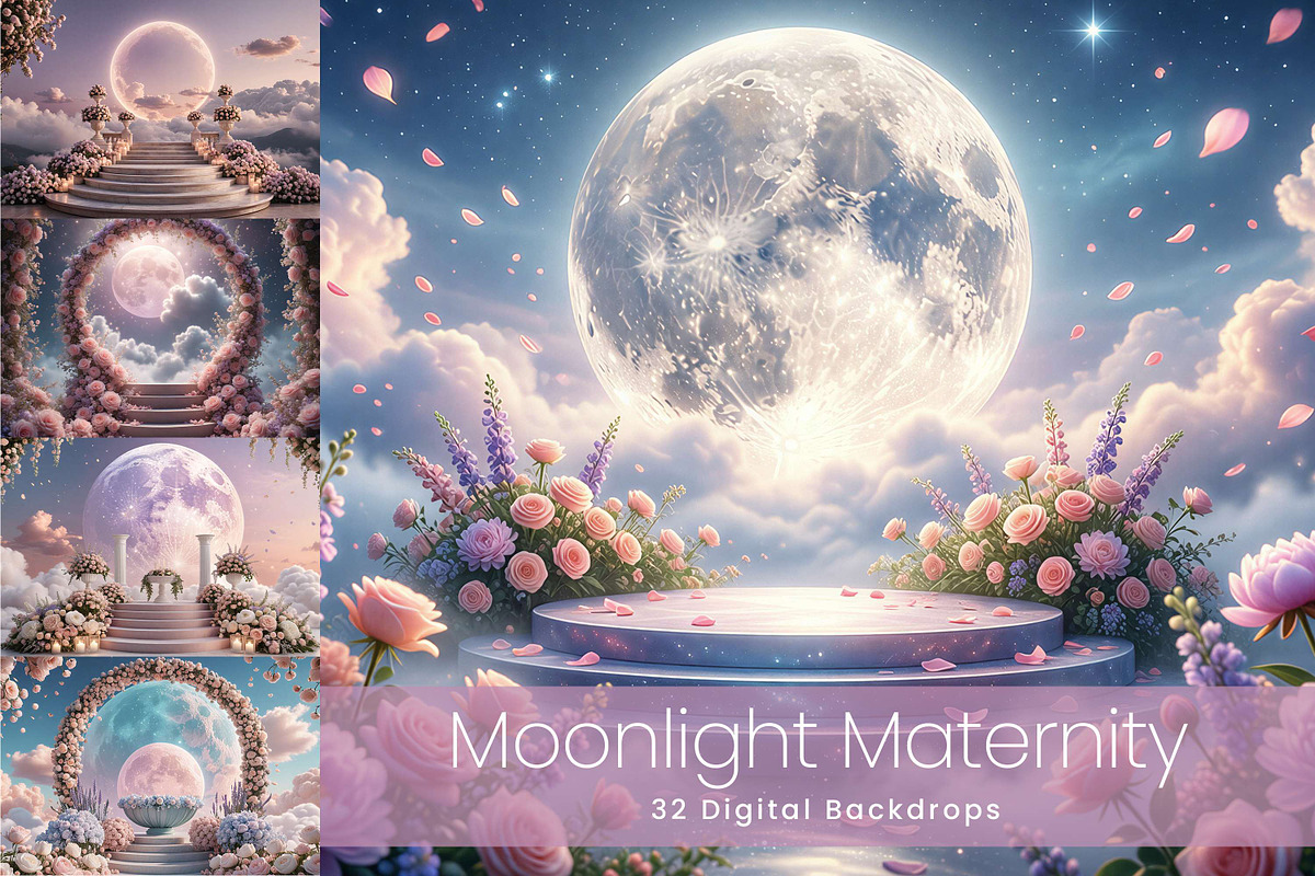 Moonlight Maternity Digital Backdrop, a Background Graphic by 3Motional (Photo 1 of 9)