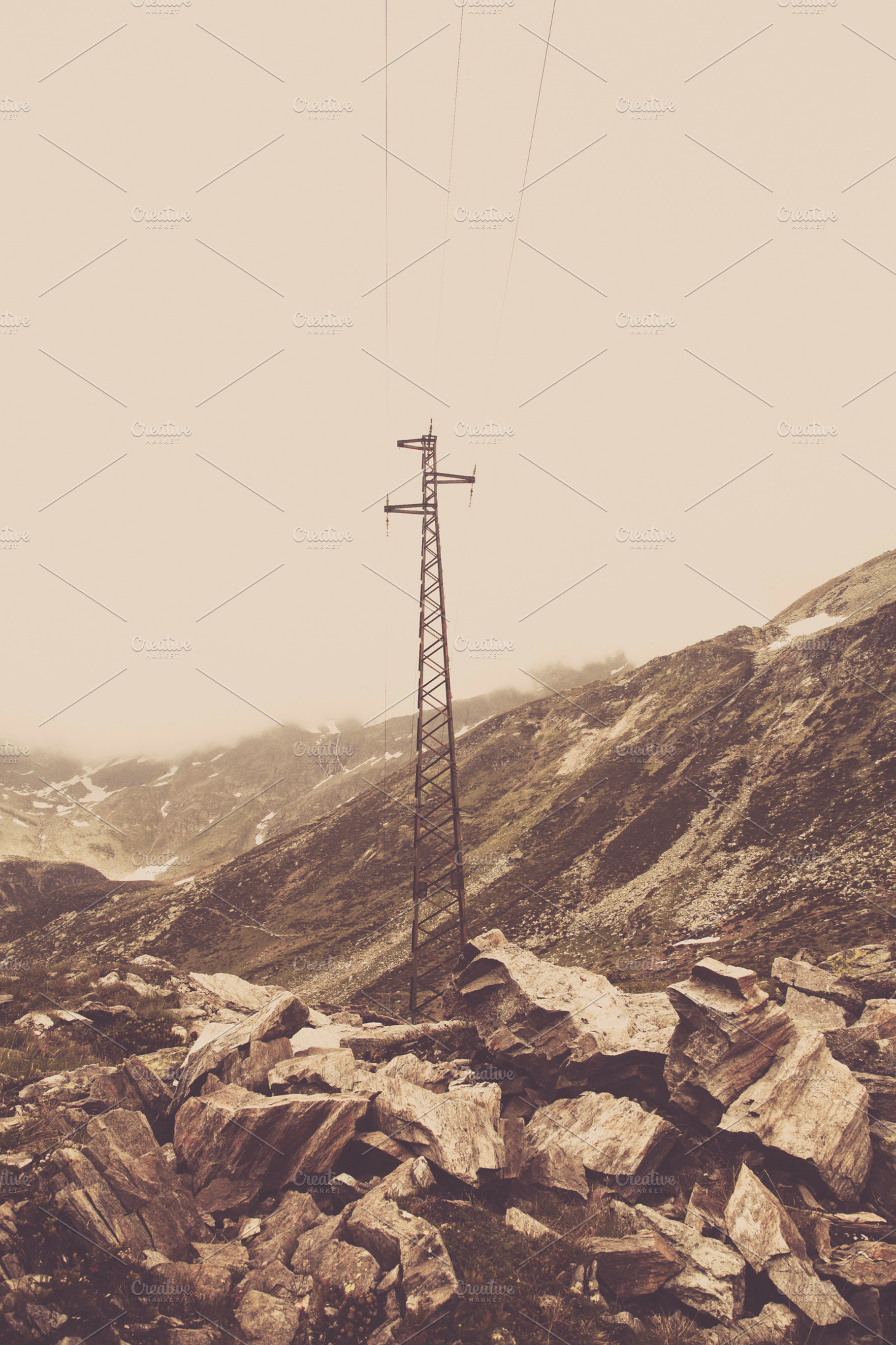 Electrical Tower Stock Photo Containing Electrical Tower And Mountain