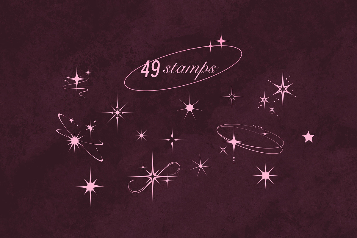 49 procreate Y2K Star Stamp Sparkles, a Brush Add-On by laura.design (Photo 3 of 7)
