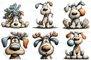Whimsical Christmas Dog Clipart, an Illustration by Craft Nest (Thumbnail 7 of 7)
