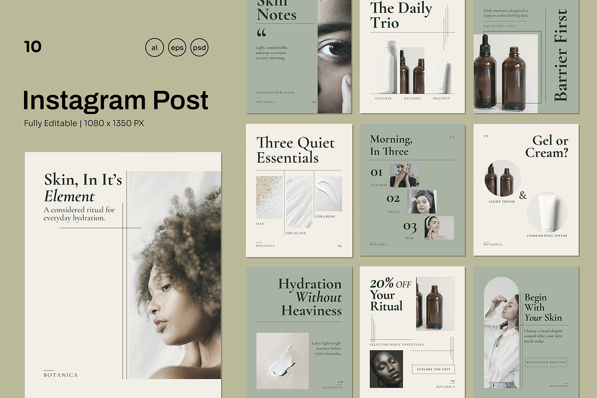 Luxury Skincare Instagram Post, a Social Media Template by Pitchlook.Studio (Photo 1 of 3)