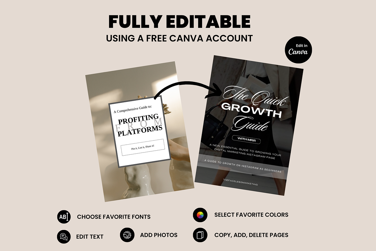 Faceless IG Quick Growth Guide MRR, a Marketing Template by Design By Hira (Photo 9 of 10)