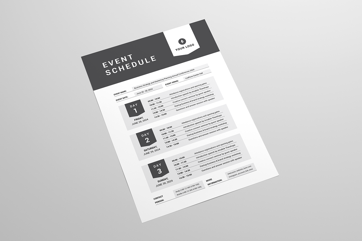 Event Schedule Bundle, a Flyer Template by Leaflove (Photo 10 of 10)