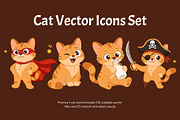 Bundle of Cat Vector Icons, an Emoji Icon by Creative Stall (Thumbnail 1 of 12)