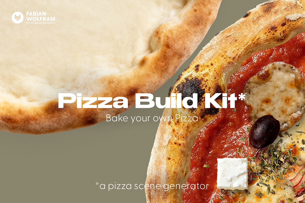 Pizza Build Kit | Modular PSD Mockup, a Product Mockup by Fabian Wolfram (Photo 1 of 8)
