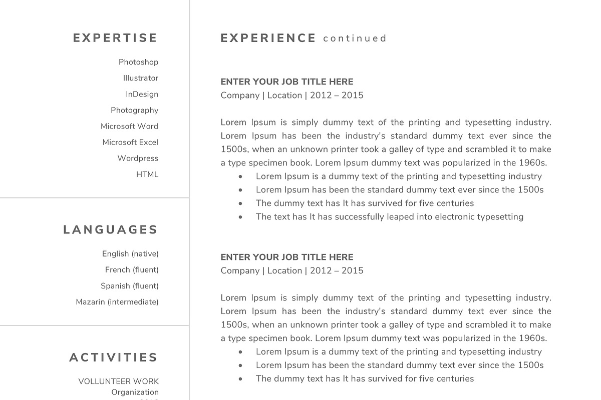 Resume Template / CV, a Resume Template by TheResumeCoach (Photo 6 of 8)