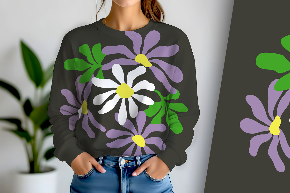 Daisies in Purple and White, a Decorative Illustration by Sharon Schwalbe (Photo 3 of 7)