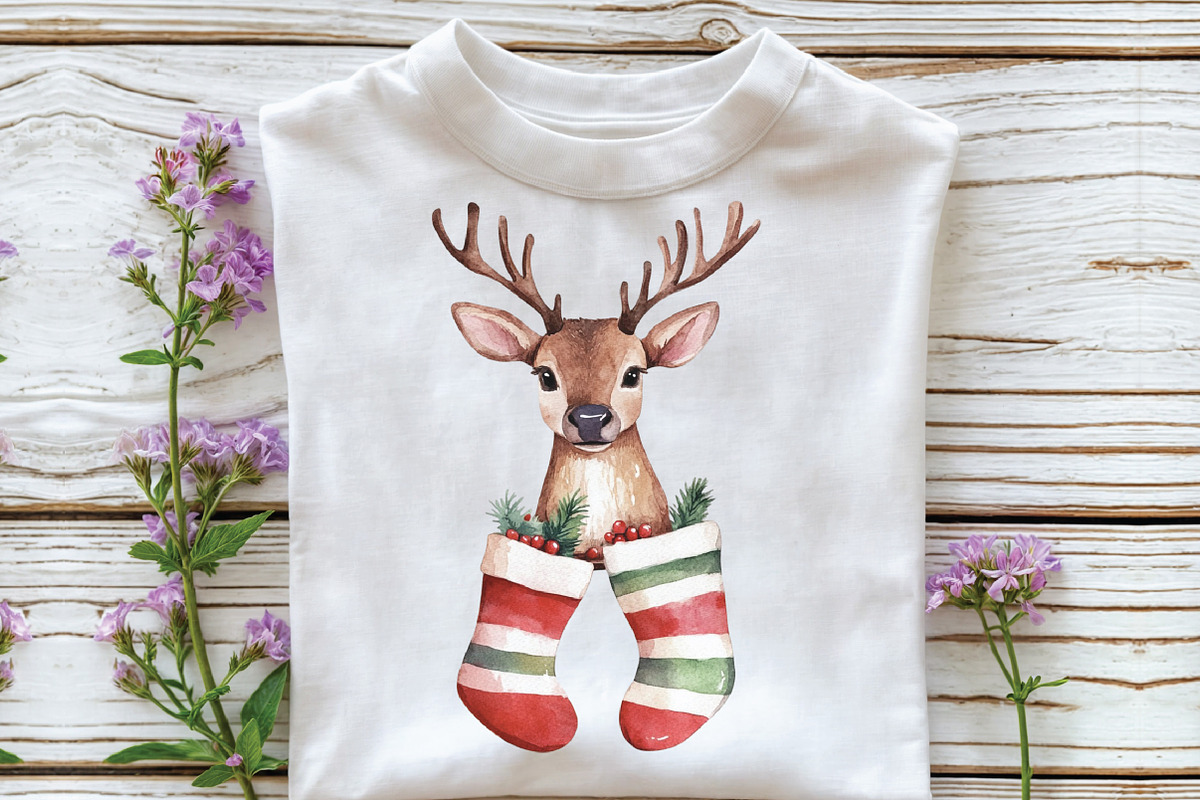 Funny Cute Christmas Reindeer Clipar, an Illustration by CraftArtStudio (Photo 5 of 6)