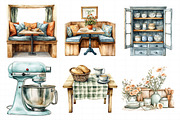 Watercolor Vintage Kitchen Clipart, an Illustration by Daily.Designs (Thumbnail 6 of 7)