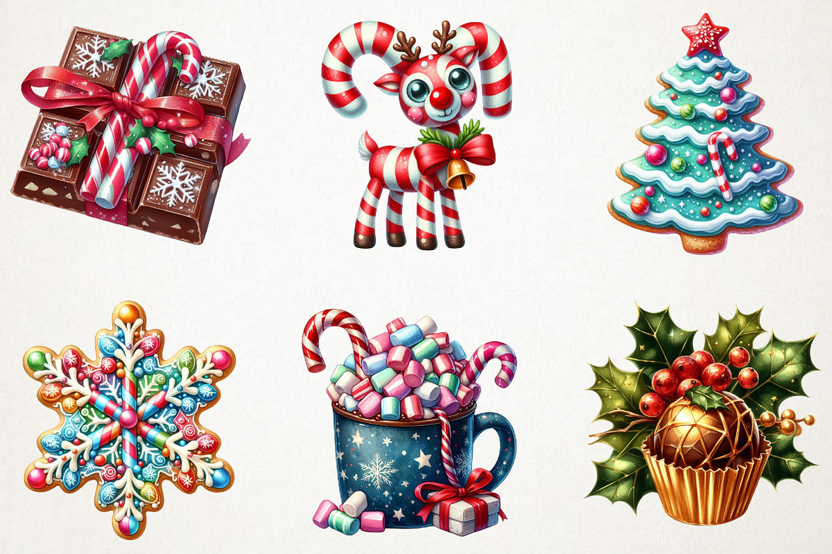 Christmas Candy Sublimation Clipart, an Illustration by RobertsArt (Photo 3 of 7)