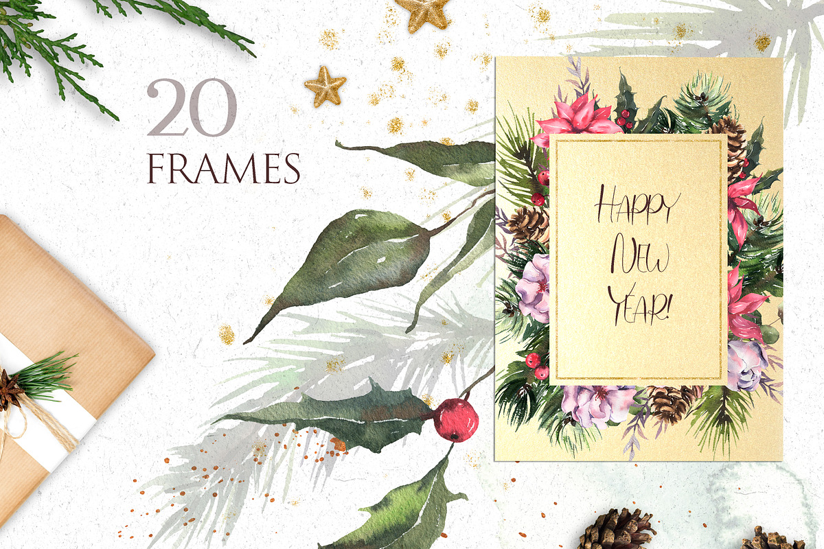 CHRISTMAS Watercolor Collection, an Illustration by Les Frolova (Photo 6 of 12)