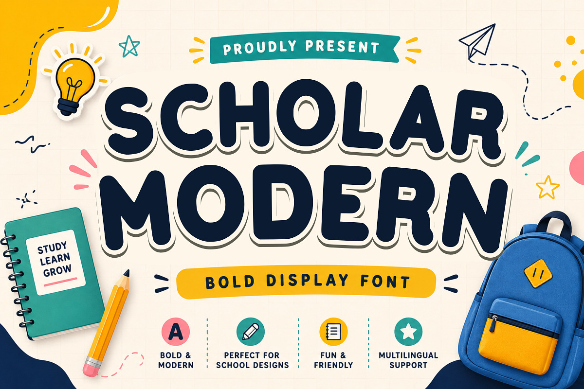 Scholar Modern, a Sans Serif Font by Limited.studio (Photo 1 of 5)