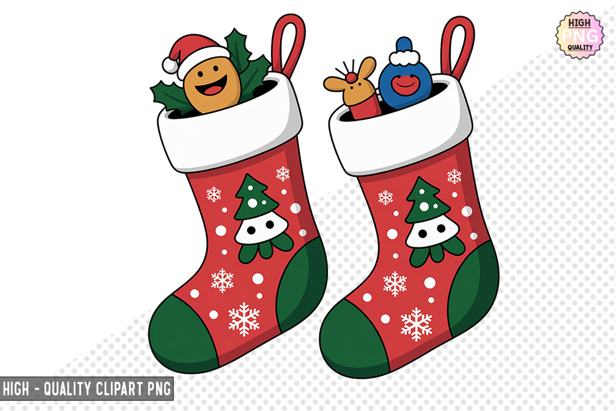 Christmas Stockings Clipart Bundle, a Graphic by crative8112 (Photo 6 of 8)