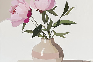 Red peony in a clear circular jar, an Abstract Photo by Imaginarium