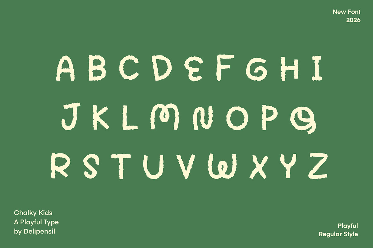 Chalky Kids - Playful Handwritten Ch, a Handwritten Font by delipensil (Photo 3 of 7)