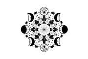 Moon Phase Mandala SVG Bundle, an Illustration by yasushie (Thumbnail 5 of 31)