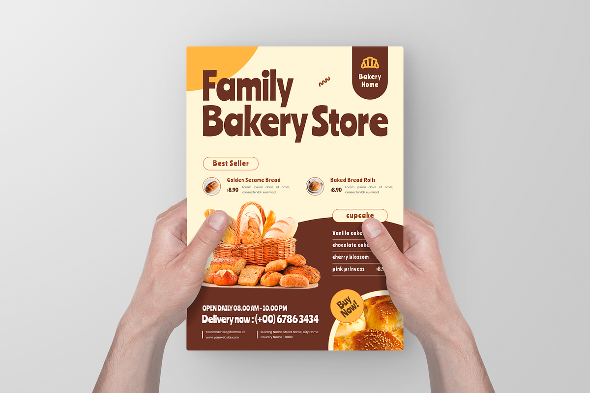Family Bakery Cafe Menu Flyer, a Flyer Template by Annora Studio (Photo 5 of 6)