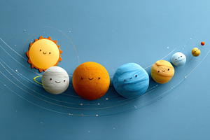 Cute Claymation Space Illustration, a Decorative Illustration by Virgo Studio
