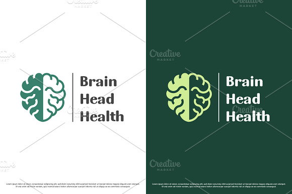 Brain health logo design illustration