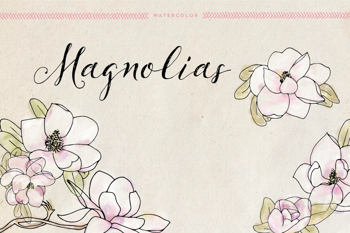 Watercolor Magnolias, an Illustration by DesignsByMissM