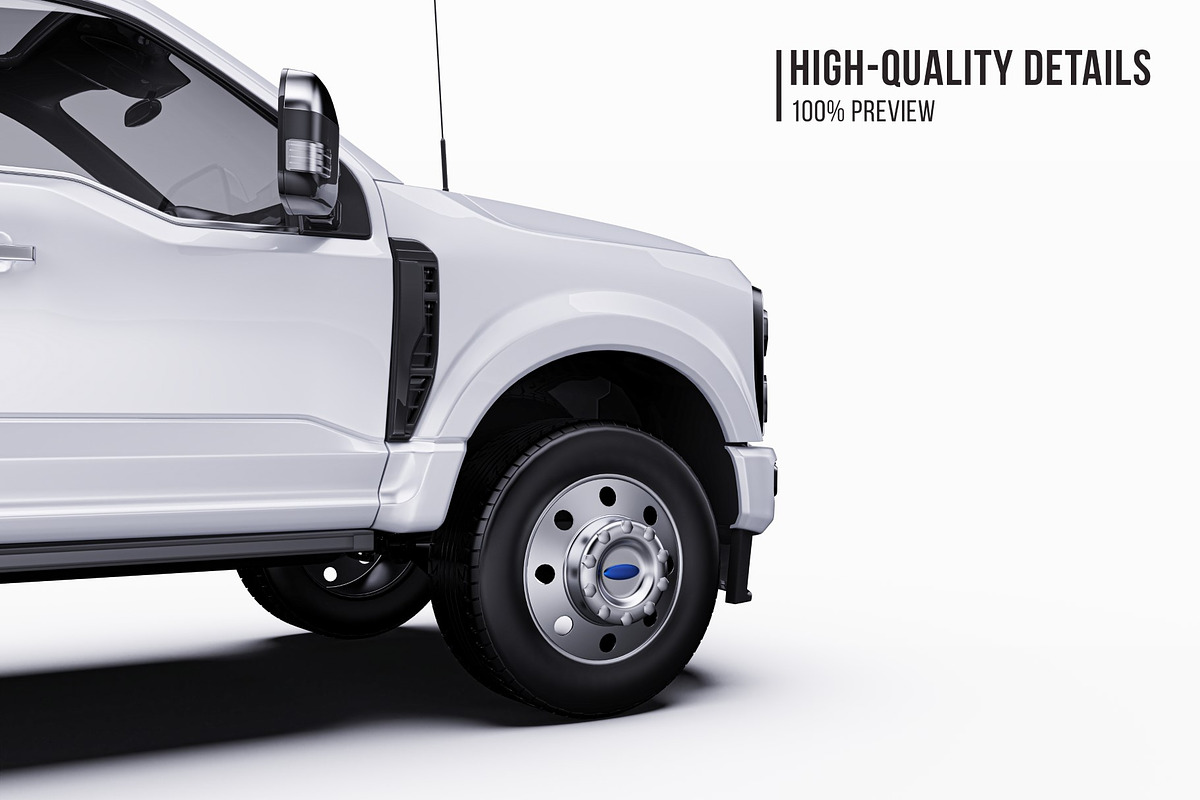 Realistic Heavy-Duty Dually Mockup