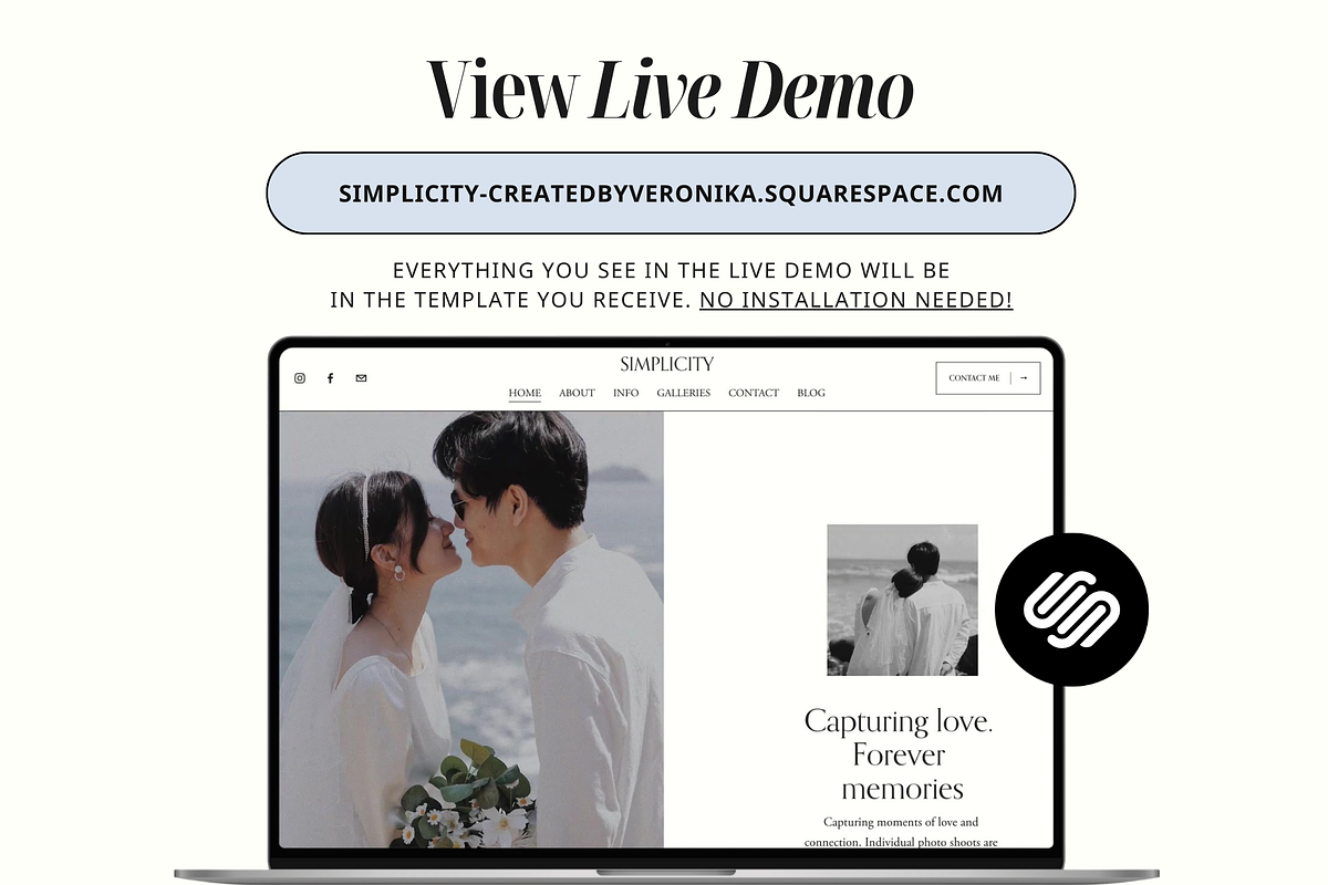 Photographer Squarespace Template, a Squarespace Template by Eden Origin Studio (Photo 2 of 11)