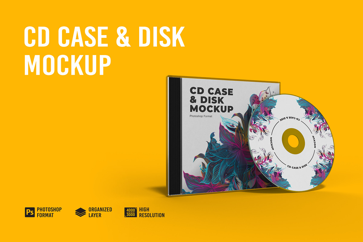 CD Case & Disk Mockup, an Advertising Mockup by Aprndy85 (Photo 1 of 3)