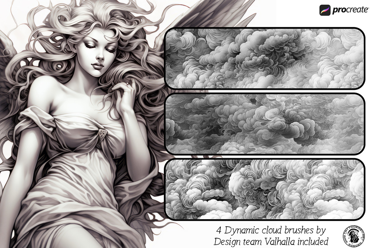 ~ Angels ~ tattoo/art templates, a Brush Add-On by Studio.Valhalla (Photo 3 of 4)