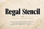 Regal Stencil, a Serif Font by Wow Magic (Thumbnail 1 of 5)