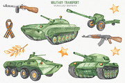 Military transport watercolor, a Transportation Illustration by Marina Ermakova (Thumbnail 2 of 9)