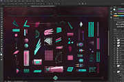 Polygonal Typeface + Vector Elements, a Graphic by Anton Moek (Thumbnail 9 of 10)