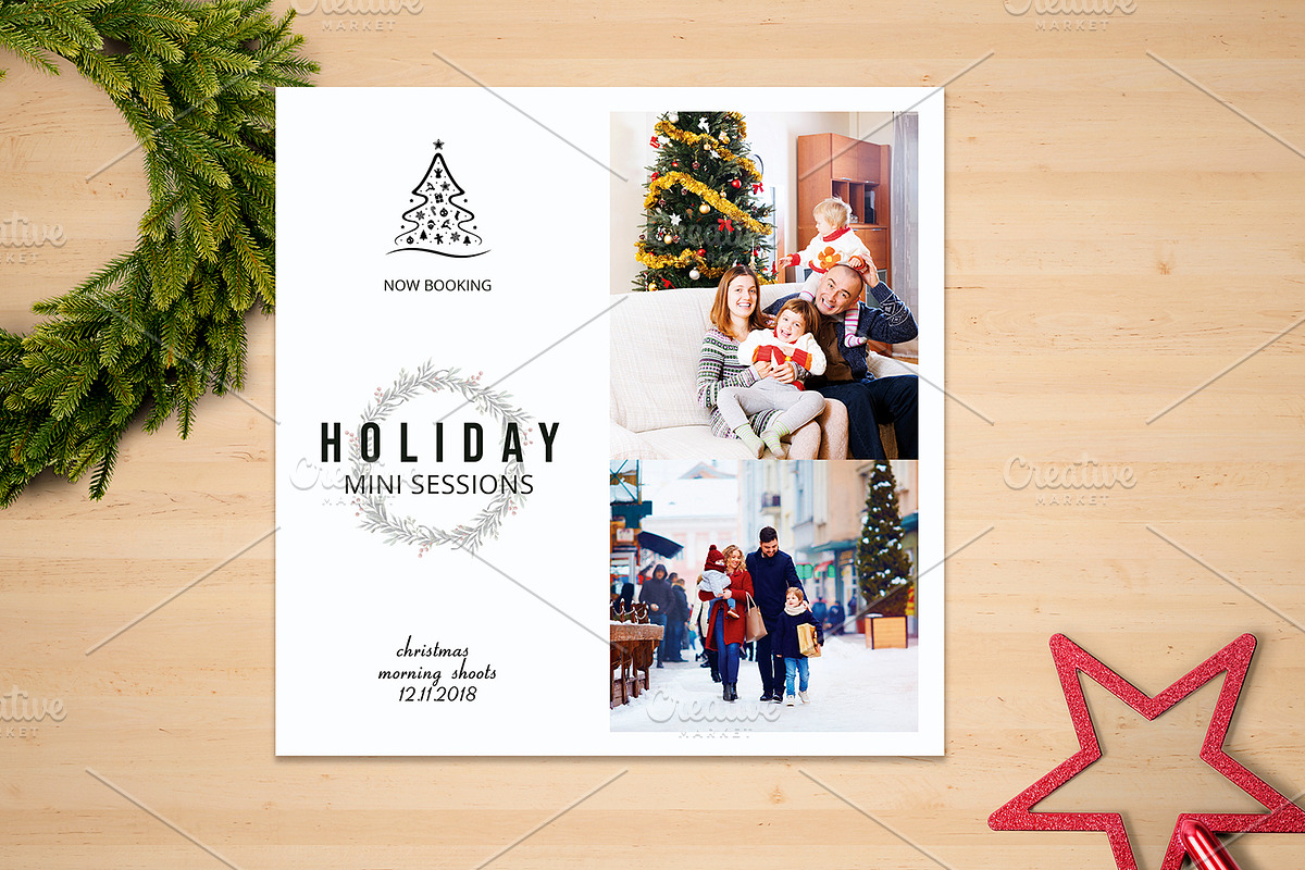 Holiday Mini Session Template-V04, a Flyer Template by retrographix (Photo 1 of 2)