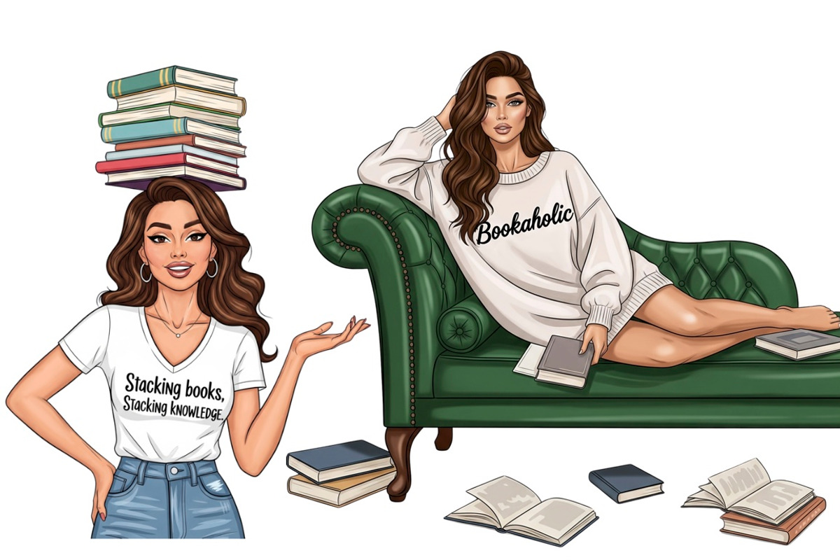 Bookish Era Fashion Illustrations, a Person Illustration by Tanya Kart (Photo 4 of 8)