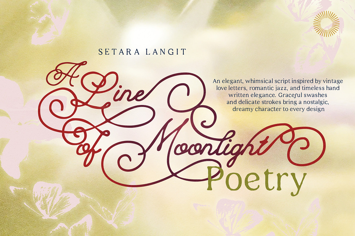 Moonlight – Romantic Swash Script, a Script Font by Setara Langit CreativeStd (Photo 1 of 15)