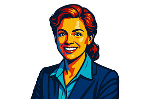 female sales manager vector, a Person Illustration by AlexArt