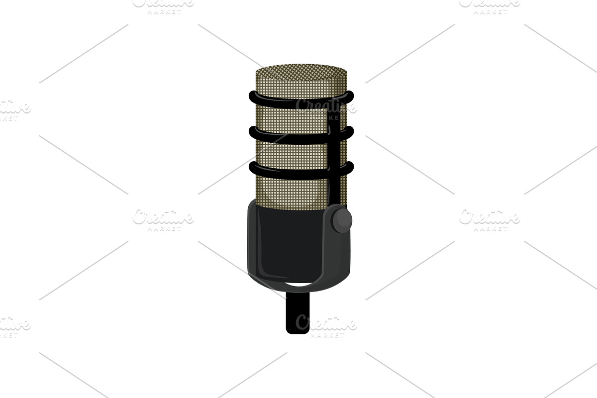 audio mic microphone music cartoon, an Illustration by pikepicture