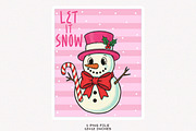 Christmas Wall Art Let It Snow Png, an Illustration by SinaCreation (Thumbnail 1 of 7)