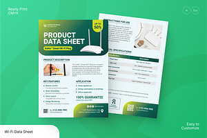 Wi-Fi Data Sheet, a Flyer Template by Annora Studio