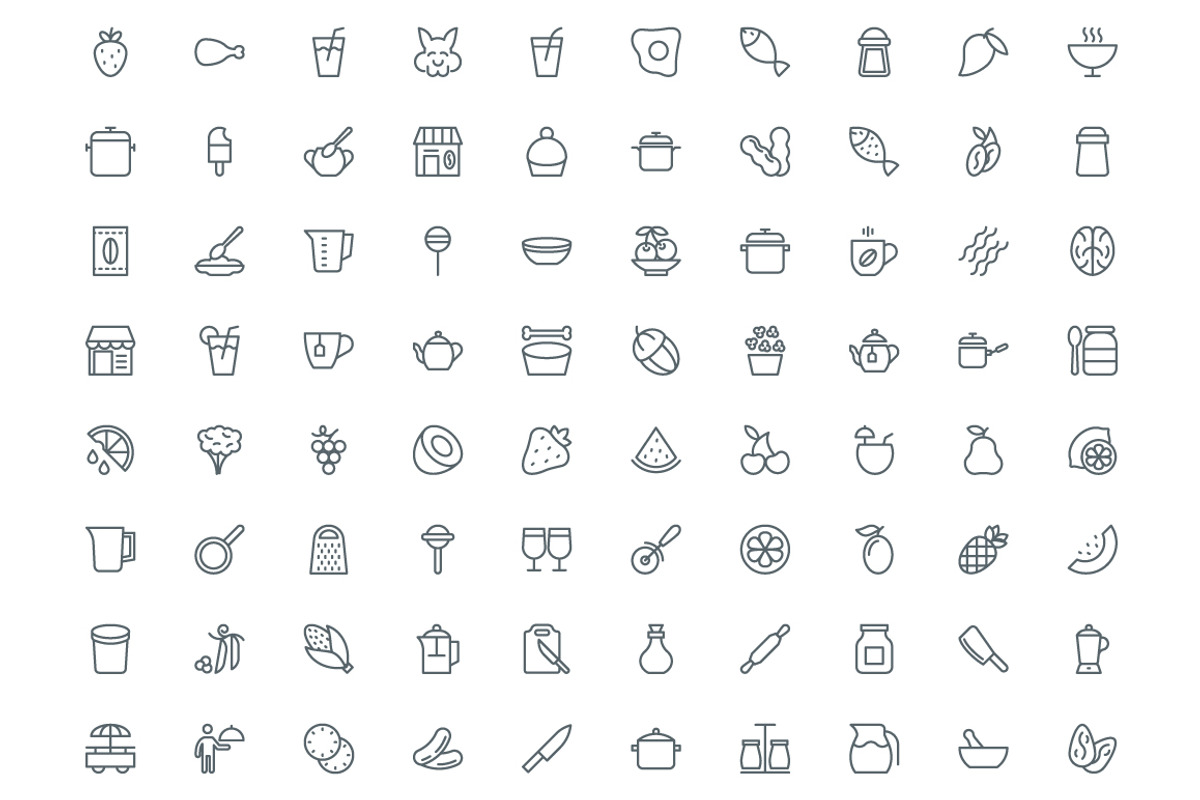 540 Food Line Icons, an Outline Icon by Vectors Market (Photo 5 of 7)