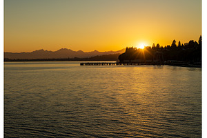 Sunrise seen from Mukilteo to, a Nature Photo by Backyard Stock