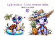 Whimsical summer turtle Clipart, a Seasonal Illustration by Designworld (Thumbnail 1 of 9)
