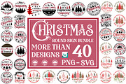 Mega Christmas Round Sign SVG Bundle, an Object Graphic by GraphicPicker (Thumbnail 2 of 6)