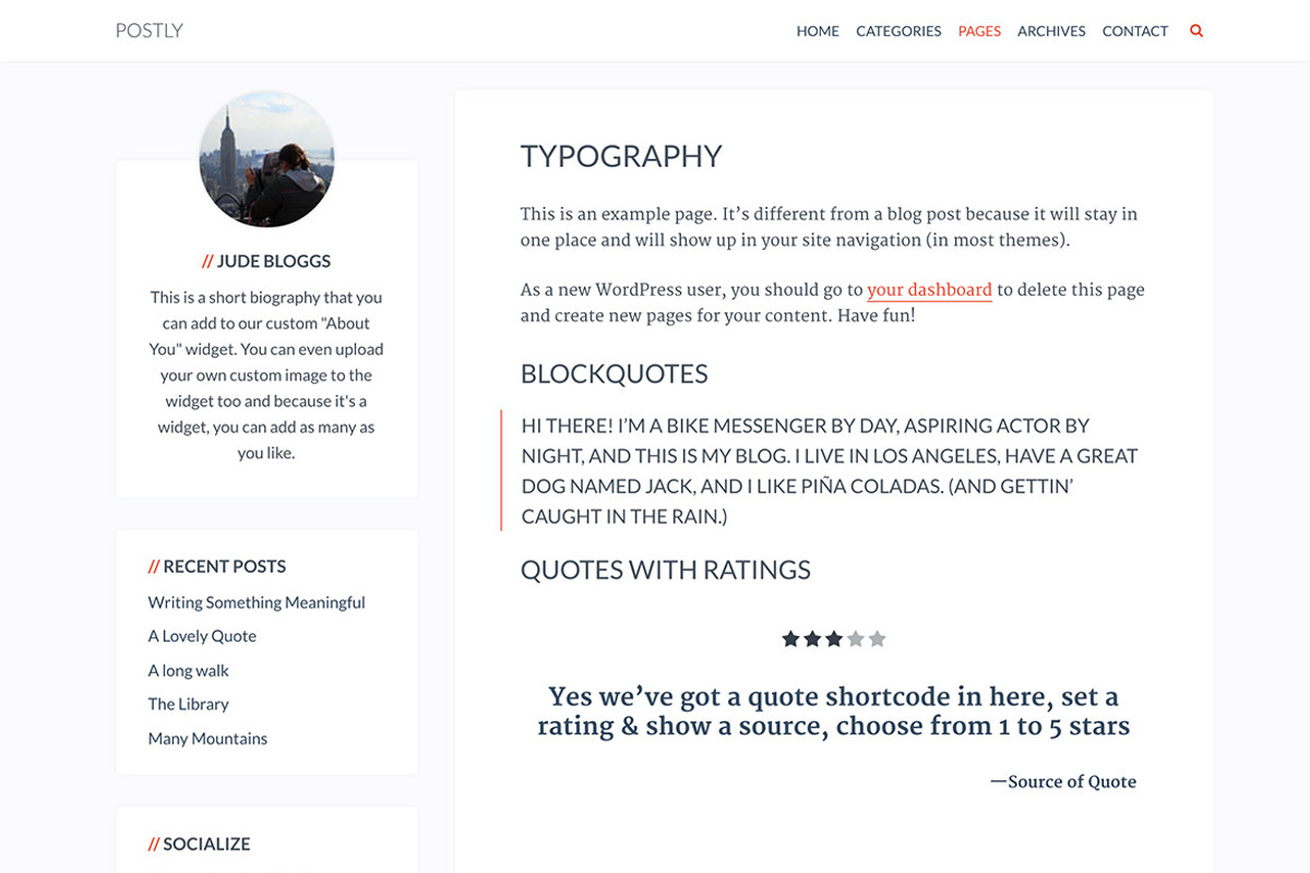 Postly A Theme that loves your posts, a WordPress Template by MeanThemes (Photo 4 of 5)