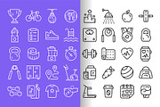 Fitness Icons set, an Outline Icon by Volyk (Thumbnail 1 of 5)