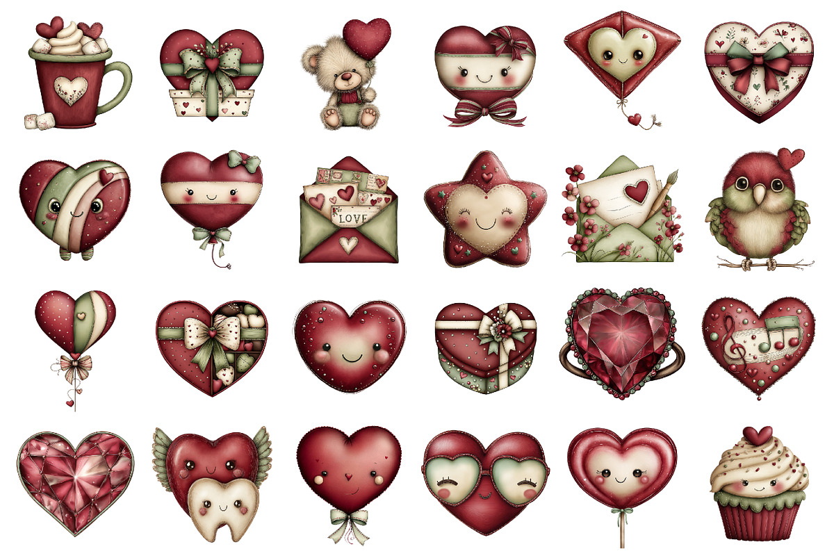Kawaii Quirky Valentine Icons Pack, an Illustration by designcity5 (Photo 2 of 5)