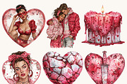 Red Valentine Clipart Bundle, a Seasonal Illustration by BusyDaydesign (Thumbnail 4 of 9)