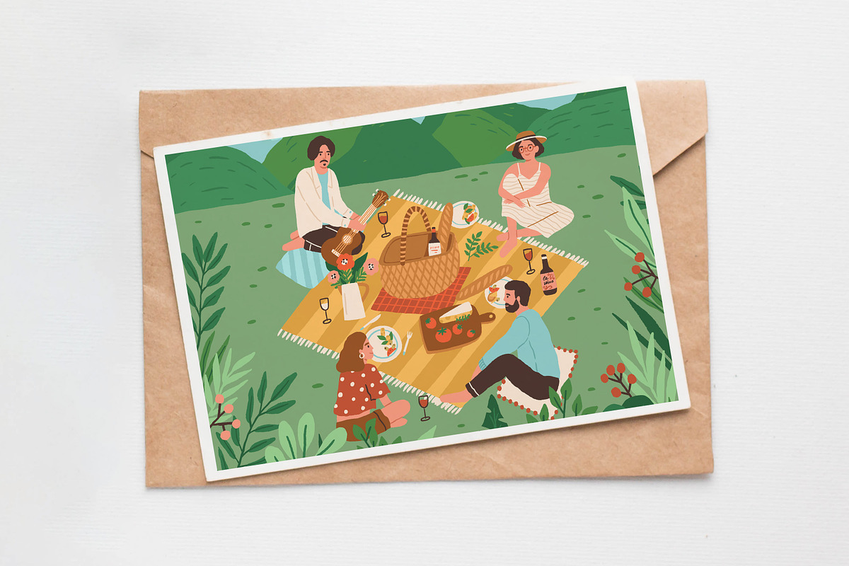 Friends at summer picnic, a Person Illustration by Good Studio (Photo 3 of 4)